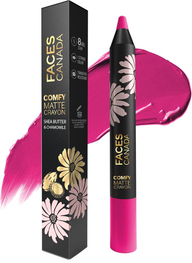 FACES CANADA Comfy Matte Crayon | Chamomile & Shea Butter | Floss & Flirt 09 2.8g Price in India