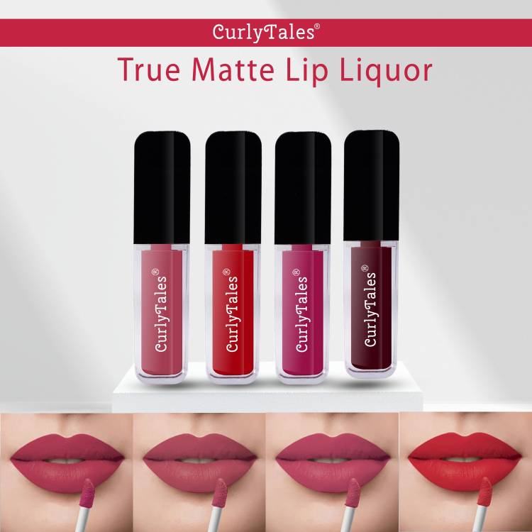 CurlyTales Matte Lipstick Slippery,Watertight & NonSticky Texture With Gluten Free #CTL0671 Price in India