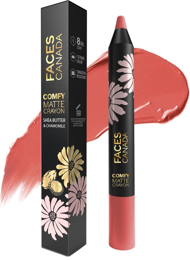 FACES CANADA Comfy Matte Crayon | Chamomile & Shea Butter | Sorry not sorry 15 2.8g Price in India