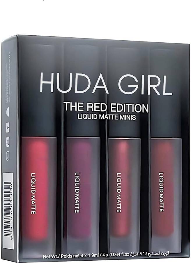 Huda Girl BEAUTY Matte Mini Liquid Lipsticks for Women , Waterproof , (Red Swiss Edition) Price in India
