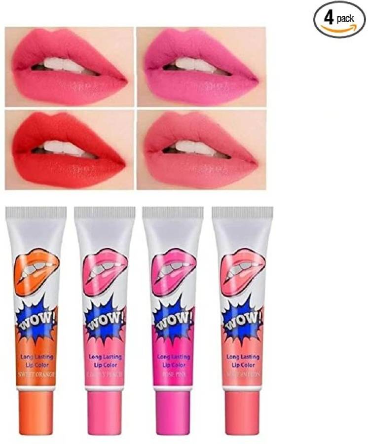 BABBY BROWN Romantic Bear Tattoo Peel Of Lip Tint Lip Gloss Waterproof Lipstick (Pack of 4) Price in India