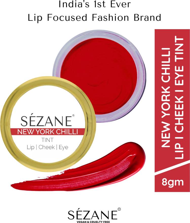 Sezane Lip Tint & Cheek Tint Balm Natural Eye Makeup, New York Chili Price in India