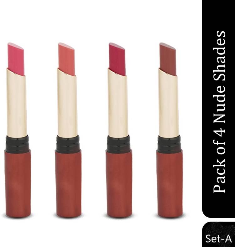Seven Seas Nude Shade Non Transfer Matte Lipstick For Perfect Looks | Pack Of 4 Trendy Price in India