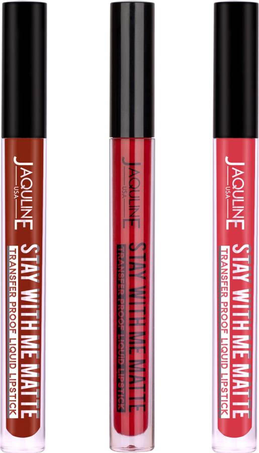 Jaquline USA Sensual Lip Treats Stay With Me Liquid Lipstick | Pack Of 3 Price in India