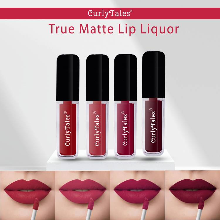 CurlyTales Velvet Matte Lipstick With Non-Transfer,Smudge Proof Comfortable Colors #CTL0489 Price in India