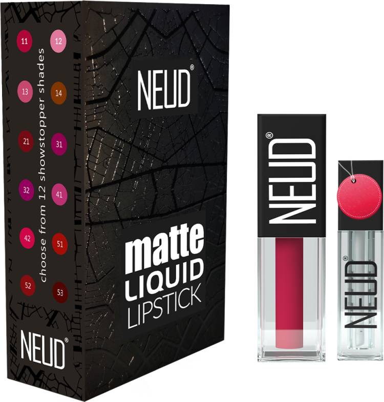 NEUD Matte Liquid Lipstick Hottie Crush with Lip Gloss - 1 Pack Price in India