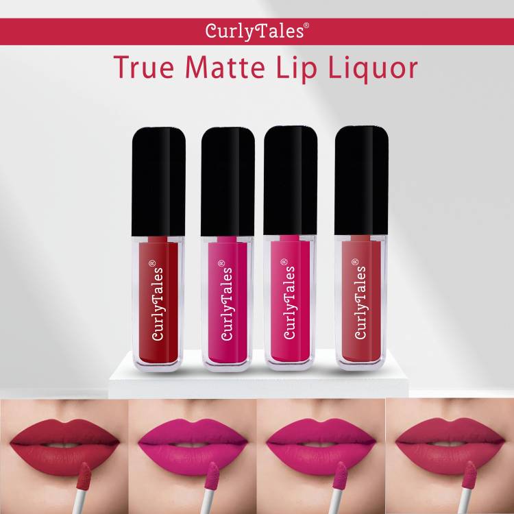 CurlyTales Velvet Matte Lipstick With Non-Transfer,Smudge Proof Comfortable Colors #CTL0465 Price in India