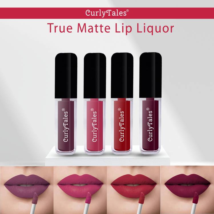 CurlyTales Velvet Matte Lipstick With Non-Transfer,Smudge Proof Comfortable Colors #CTL0337 Price in India