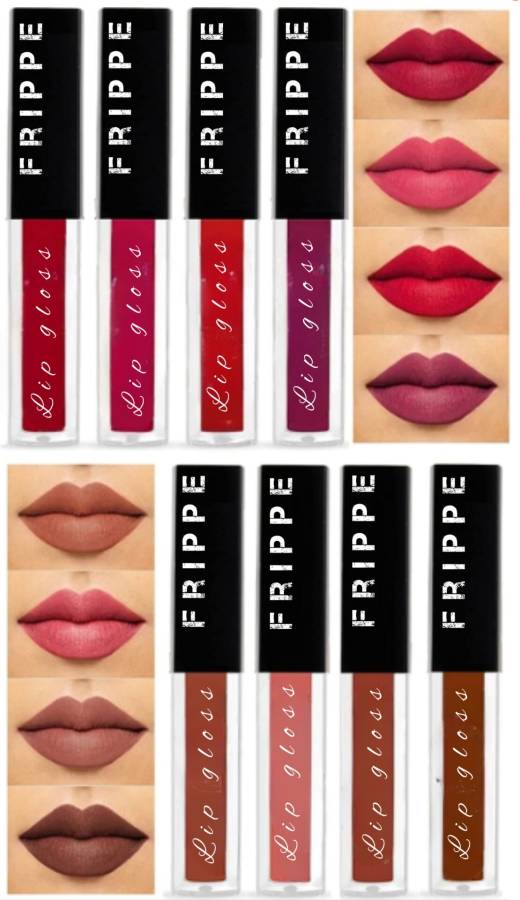 FRIPPE BEAUTY Mini Lipsticks Combo Pack of 8 Liquid Matte Lipstick Set Price in India