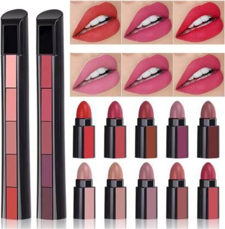 FLIPZON Red Edition+ Nude edition 5 in 1 Matte Lipstick Price in India