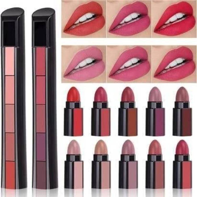 Spikee 2 Fabulous Matte Shades 5 Lipstick in 1,red Edition Lipstick (Pack of 2) Price in India