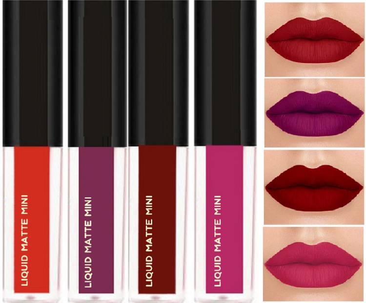 NYN HUDA Insta Beauty WaterProof Non Transfer Liquid Matte Lipstick Combo Pack Set of 4 Price in India