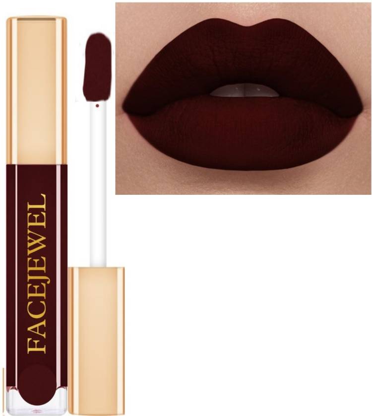 Facejewel Liquid Matte Long Lasting Dark Maroon Lipstick Price in India