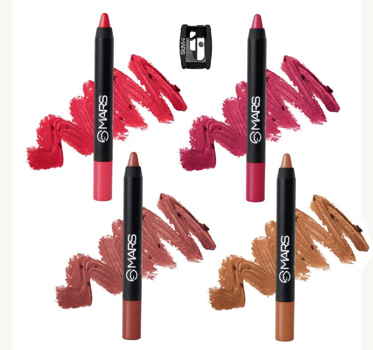 MARS 4 Transfer Proof Smudge Proof Matte Lipstick With Gift Box Price in India