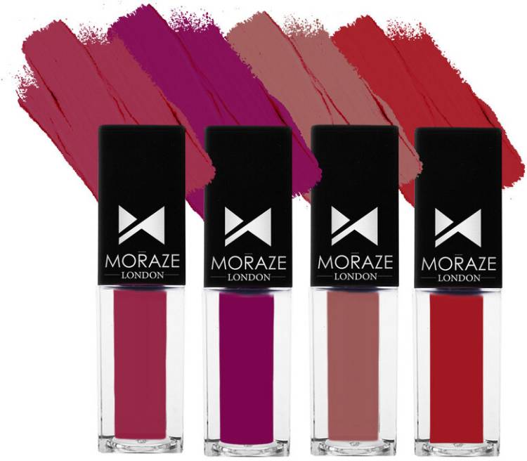 MORAZE Enriched Liquid Lipstick Kit Set of 4 Waterproof & Long Lasting Price in India