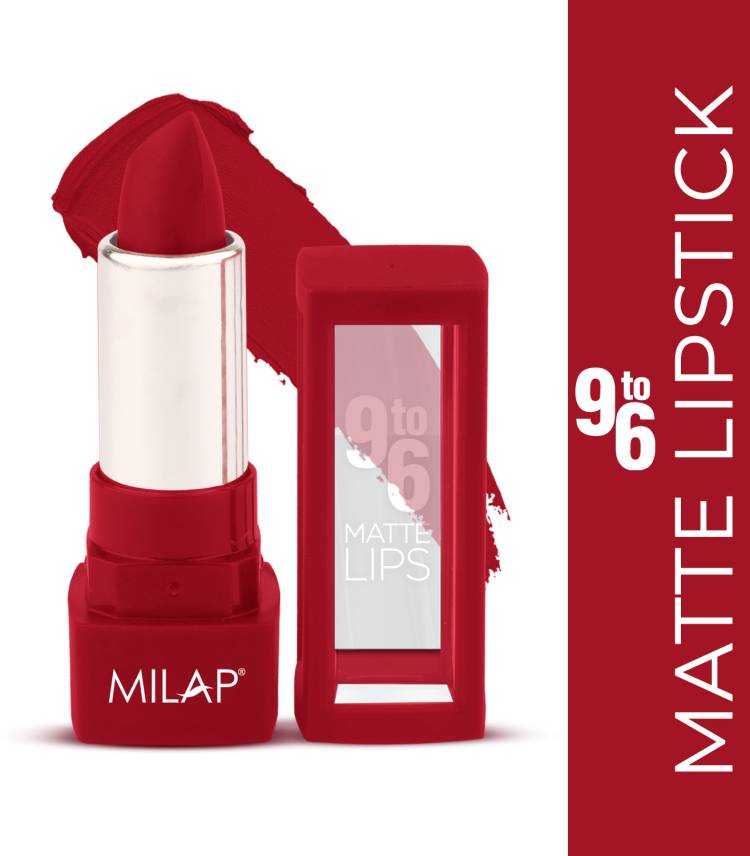 MILAP 9 TO 6 Matte Lipstick Waterproof & Smudge Proof Non Transfer Long Stay Price in India