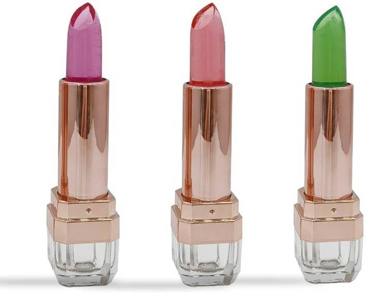 LILLYAMOR NEW 3 SHADES JELLY PINK COLOR CHANGE LIPSTICK WINTER LIP CARE Price in India