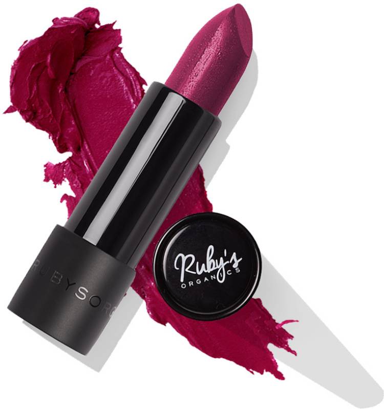 Ruby's Organics Semi Matte Red Lipstick,100% Natural,Longlasting, Burgundy Price in India