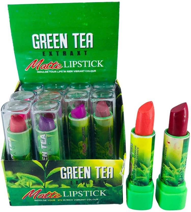 Essensity Insta Beauty Green Tea Enrich Matte Premium Lipstick Pack of 12 Price in India