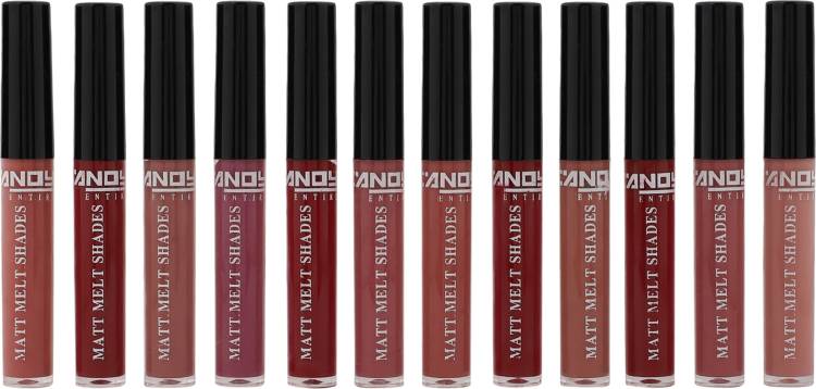 CANDY Set of 12 Liquid LipsticksMatte Finish LongLasting SmudgeFree Lipstick ComboPack Price in India