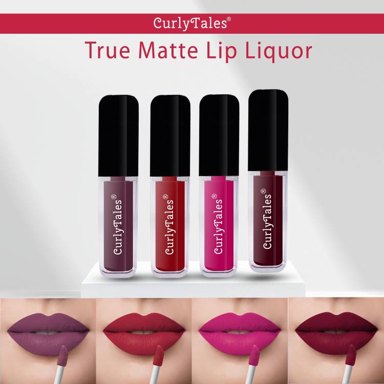 CurlyTales Velvet Matte Lipstick With Non-Transfer,Smudge Proof Comfortable Colors #CTL0345 Price in India