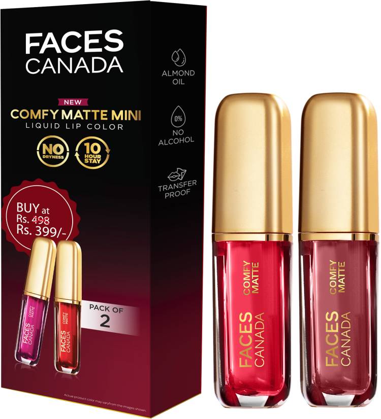 FACES CANADA Comfy Matte Mini Liquid Lipstick Combo I Getting Ready + Just So You Know Price in India
