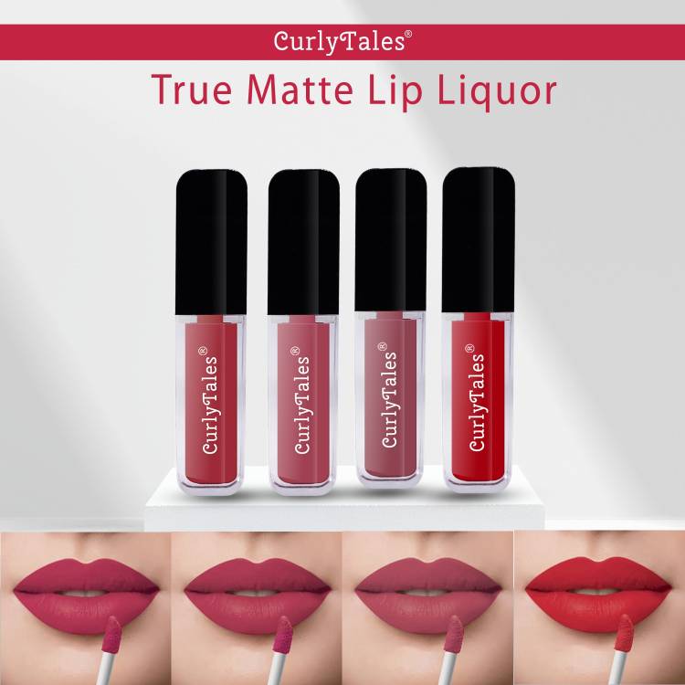 CurlyTales Matte Lipstick Slippery,Watertight & NonSticky Texture With Gluten Free #CTL0607 Price in India