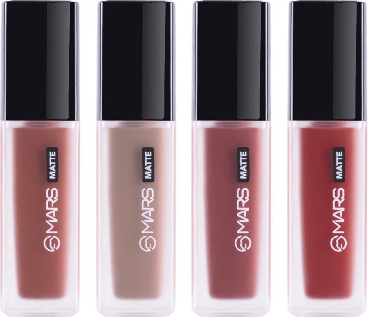 MARS Smudge Proof Long Lasting Complete Matte Liquid Lipcolor Pack of 4 Price in India
