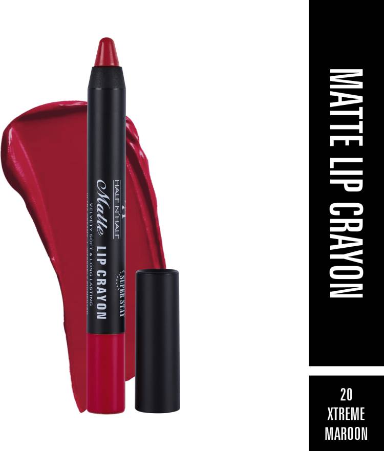 Half N Half Matte Lip Crayon Velvet Soft|Long Lasting|Non-Transfer|24h Super Stay Price in India