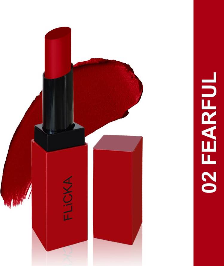 Flicka Lip Alert Lipstick FearFul Enriched with SPF,Shea Butter,Almond Oil & Castor Oil Price in India