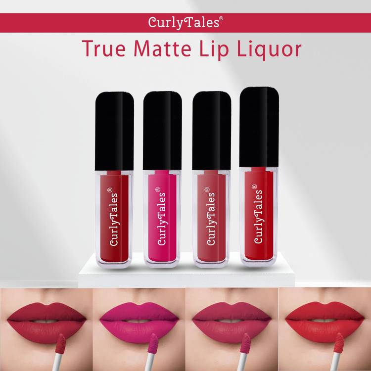 CurlyTales Matte Lipstick Slippery,Watertight & NonSticky Texture With Gluten Free #CTL0479 Price in India