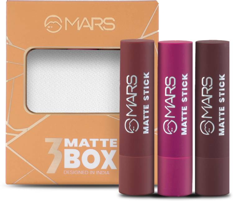 MARS 3 Matte Box Lipstick Pack Of 3 Price in India