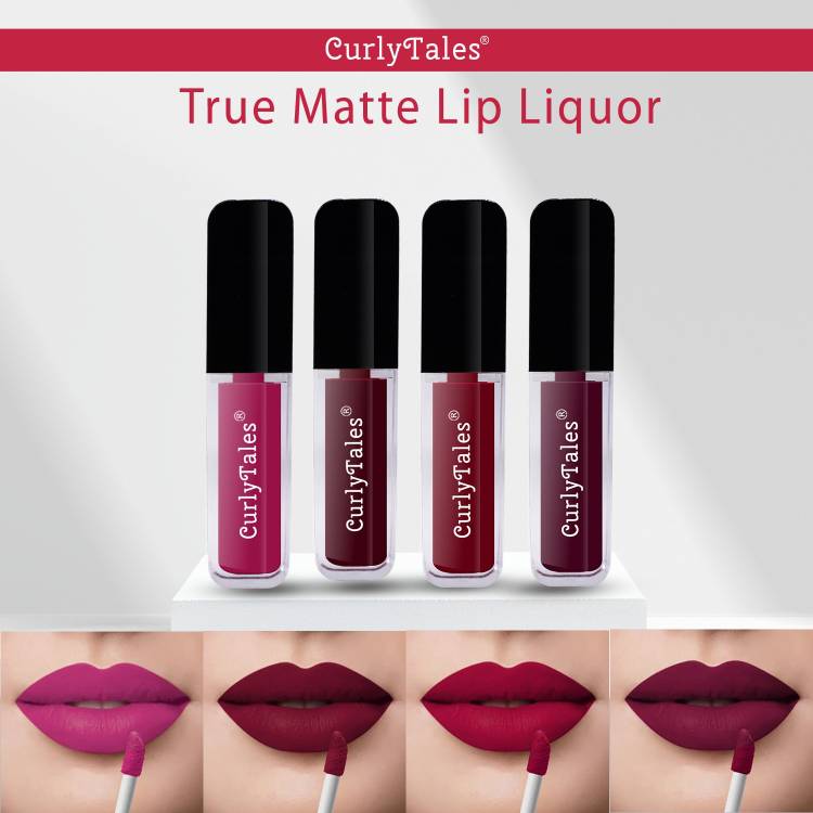 CurlyTales Matte Lipstick Slippery,Watertight & NonSticky Texture With Gluten Free #CTL0679 Price in India