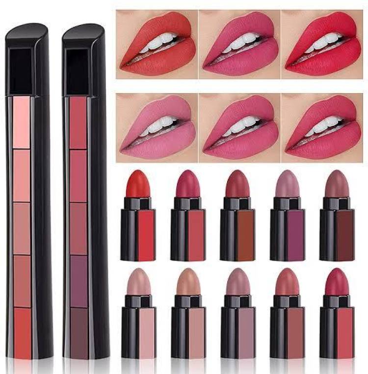 Gujisa 5in1 lipstick pack of 2- red/nude Price in India