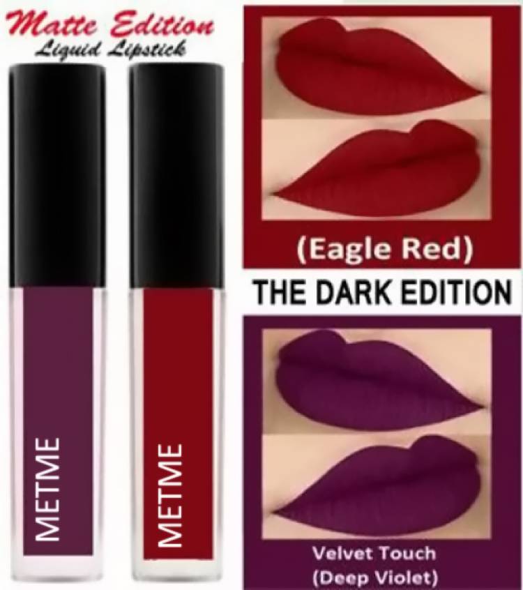 METME Waterproof Longlasting Matte finish Liquid Lipstick Combo Pack OF 2 pc Price in India