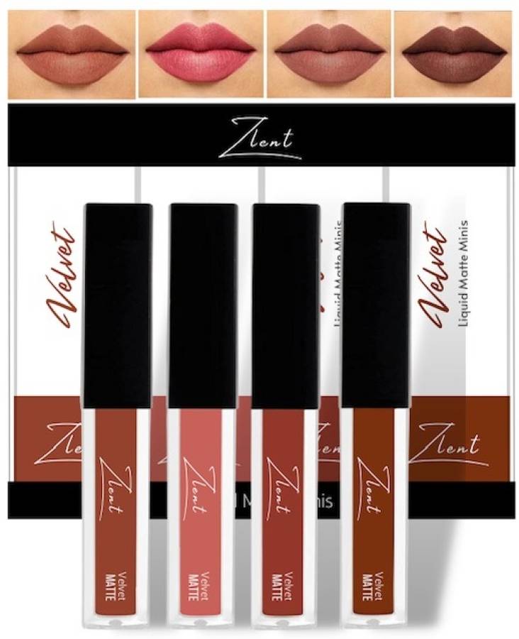 ZLENT Non-Transfer Kiss Proof 4 mini liquid lipstick NUDE Edition Price in India
