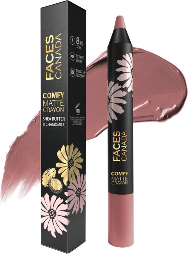 FACES CANADA Comfy Matte Crayon | Chamomile & Shea Butter | Shots on me 14 2.8g Price in India
