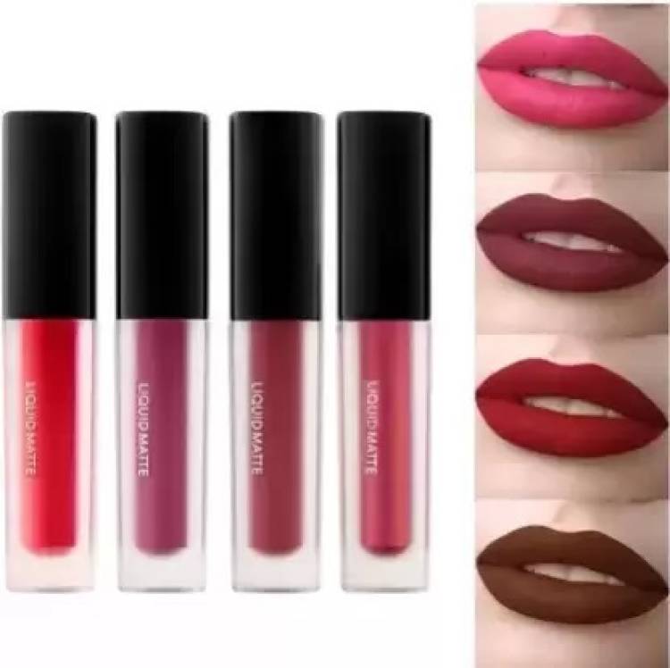JNB Matte Finish Red Eddition Brush Lipstick Set Of 4 Shades Price in India