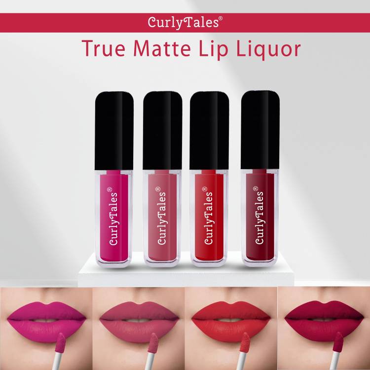 CurlyTales Floaty and Matte Royal Feel Liquid Matte Lipstick Smooth Formulation #CTL0556 Price in India