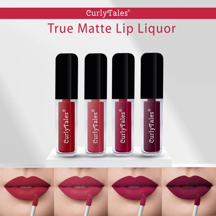 CurlyTales Velvet Matte Lipstick With Non-Transfer,Smudge Proof Comfortable Colors #CTL0491 Price in India