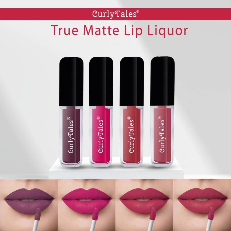 CurlyTales Matte Lipstick Slippery,Watertight & NonSticky Texture With Gluten Free #CTL0359 Price in India