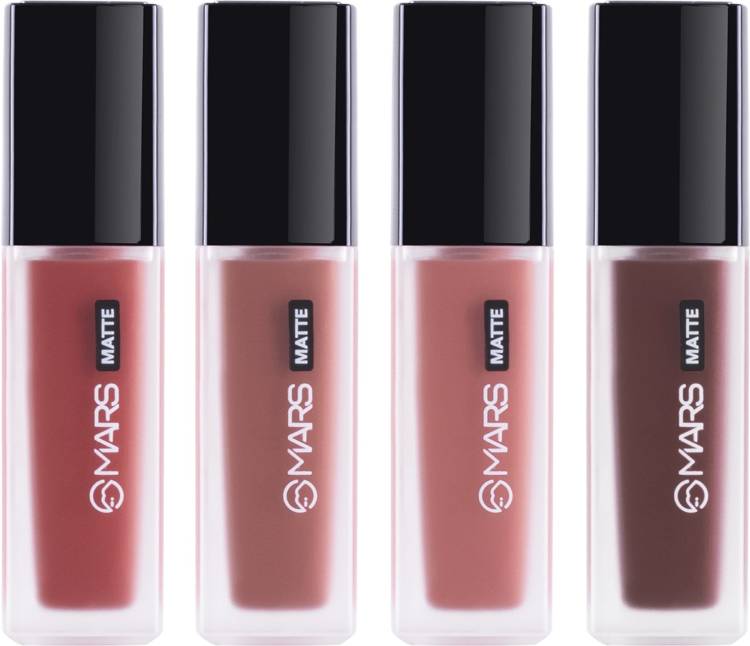 MARS Complete Matte Smudge Proof Liquid Lipstick Pack of 4 Price in India