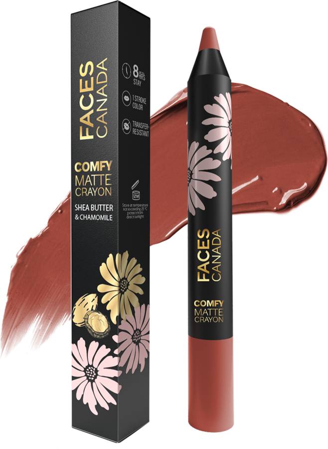 FACES CANADA Comfy Matte Crayon | Chamomile & Shea Butter | Spill the tea 05 2.8g Price in India