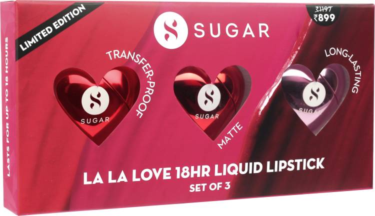 SUGAR Cosmetics La La Love 18HR Transfer-proof Liquid Lipstick Set, Makeup Kit, Gift Set, Price in India