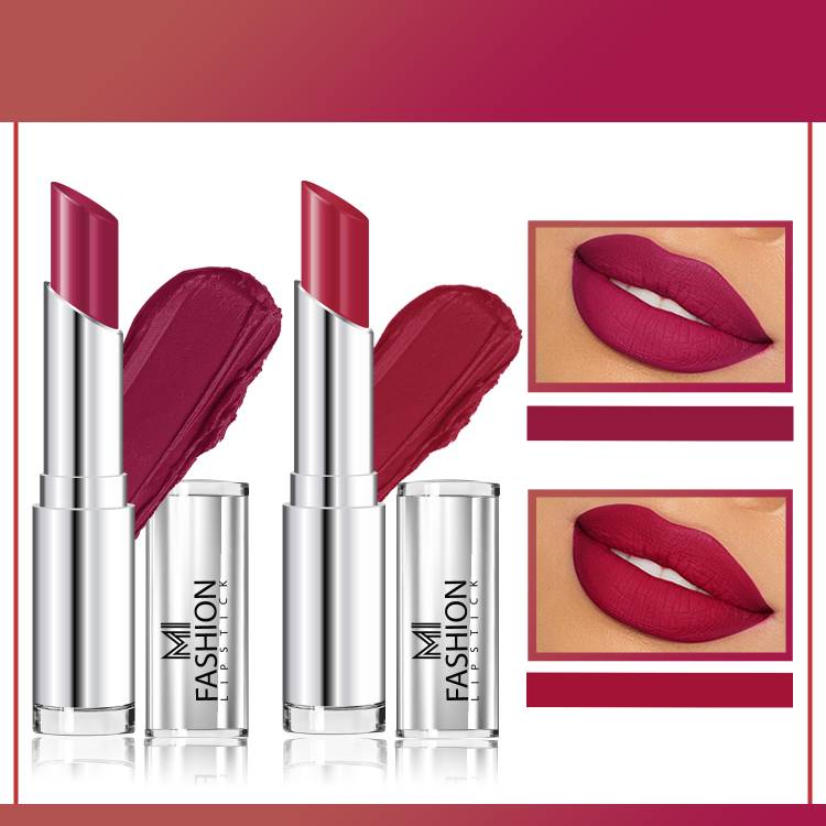 MI FASHION Made in India Vegan Long Wear Soft Matte Lipsticks Set Pigmented Combo of 2 Code no 1306 Price in India