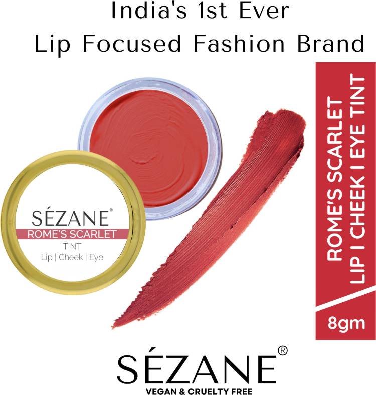 Sezane Lip Tint & Cheek Tint Balm Natural Eye Makeup, Rome's Scarlet Price in India