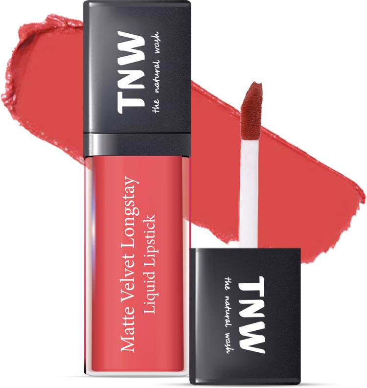 TNW-The Natural Wash Matte Velvet Longstay Liquid Lipstick | Spicy Coral | Coral Nude Price in India