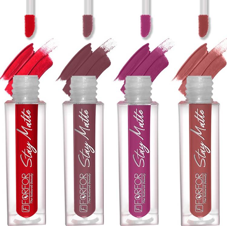 FORFOR Stay Matte Long Lasting Mini Liquid Lipstick Waterproof Combo of 19 Price in India