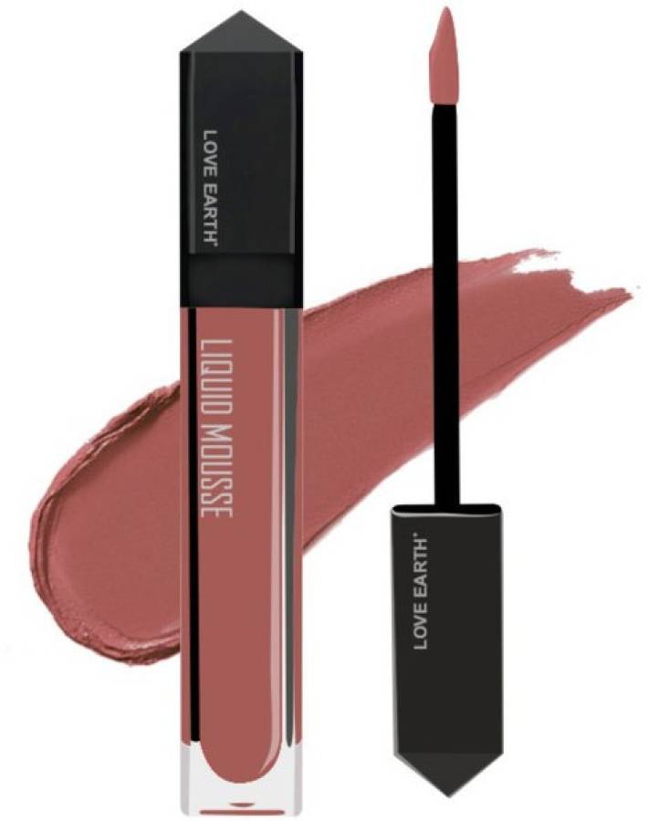 LOVE EARTH Liquid Mousse Lipstick - Citrus Cosmo Matte Finish, Lasts Up to 12 hours Price in India