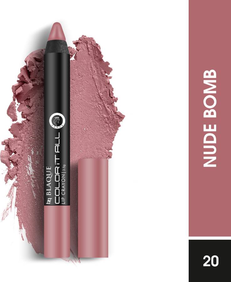 bq BLAQUE Pure Matte Color iTall Crayon Lipstick Shade # 20 Nude Bomb Price in India